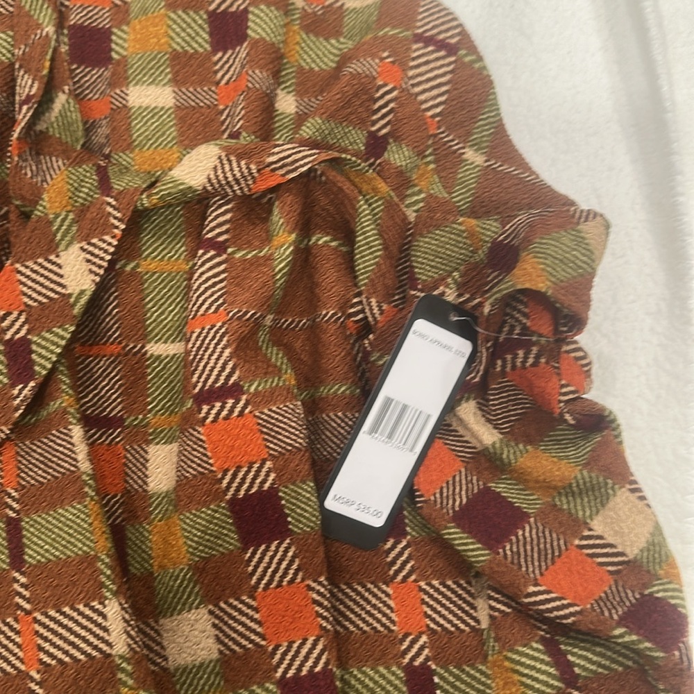 Soho Apparel Women's geometric Orange midi high low Skirt plus size 3X - Picture 3 of 9